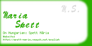 maria spett business card